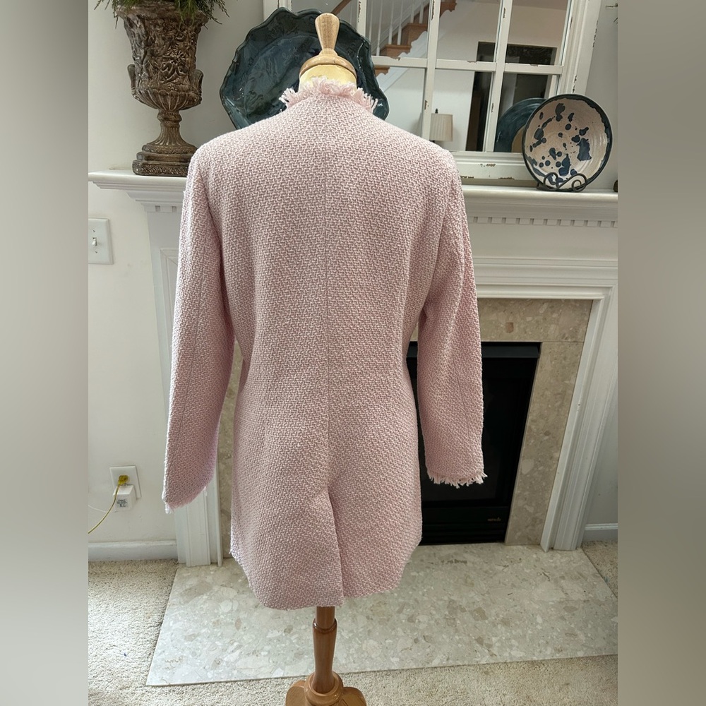 Venus Pink Tweed Fringed Coat - Picture 9 of 12